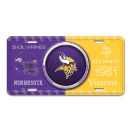 FANMATS 43267 Minnesota Vikings Embossed Metal License Plate