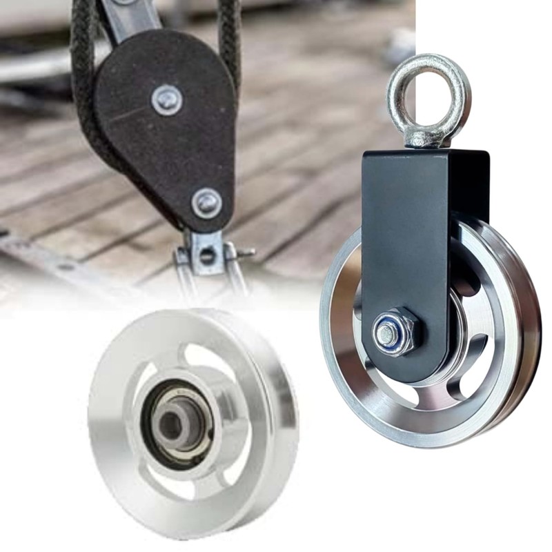 Gueiddi Aluminum GYM Pulley Wheel, Universal Aluminum Alloy Bearing Pulley