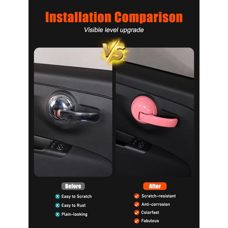Suitable for Fiat 500 2010-2024 Car Inner Handle Panel Decorative