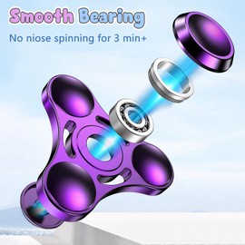 Coolden Fidget Spinner Metal Fidget Toys EDC Hand Spinner Stainless Steel Bearing 2-5 Minutes High Quality Finger Spinning Top Toy ADHD Anti-Stress Toy Tri-Spinner Fidget Toy for Adults Children