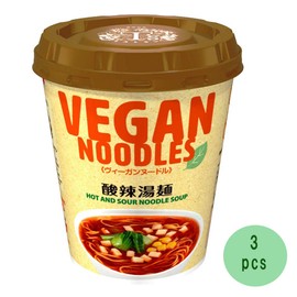 Vegan Noodles Hot And Sour Noodle Soup 2.3oz 3pcs Japanese Instant Noodle Yamadai Ninjapo