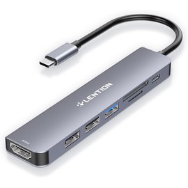 LENTION 7 en 1 Hub USB C a HDMI 4K60Hz, Lector de Tarjetas SDTF