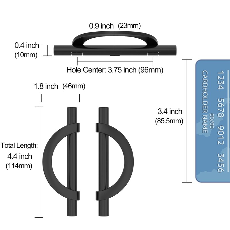 FILTA 10 Pack 3.75 Inch(96mm) Hole Centers Matte Black Cabinet