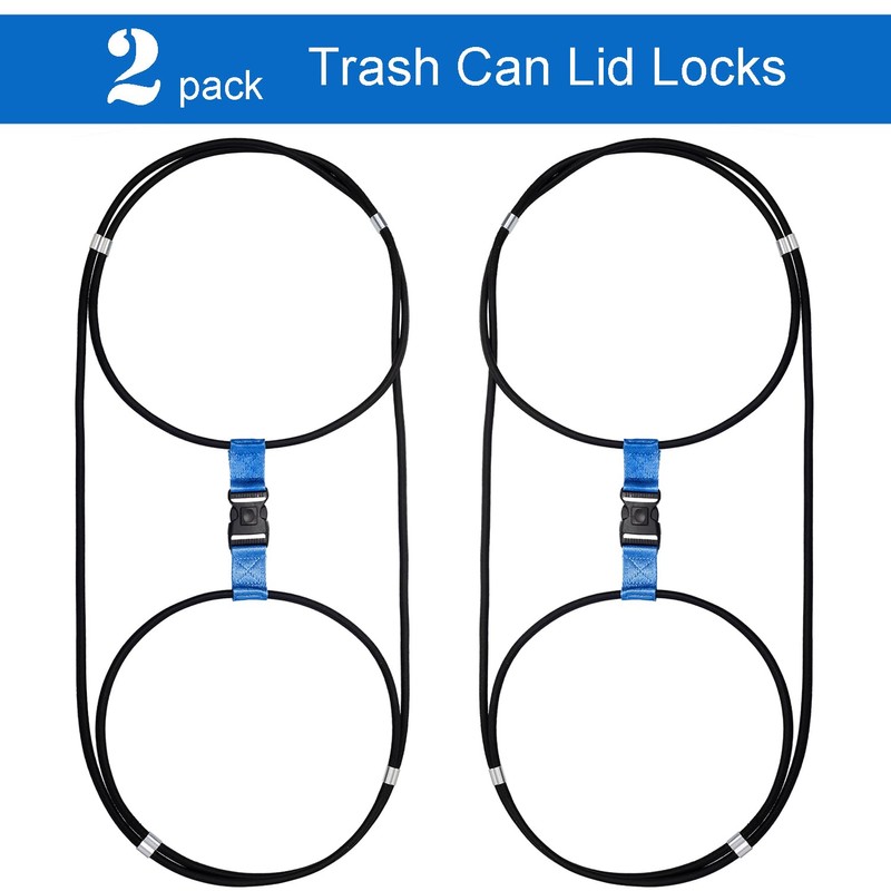 CenterZ Trash Can Lid Lock, 2 Pack Adjustable Garbage Can