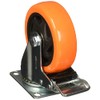 Surtek RV10B Rodaja de PVC naranja giratoria con freno 4"