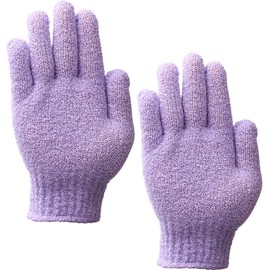 Shower Gloves,Double Sided Exfoliating Bath Gloves,Shower Body Scrub Gloves for Women & Men Deep Clean Skin Spa Massage Beauty Skin Shower Scrubber Bathing Accessories,#P207 (1pair Purple)