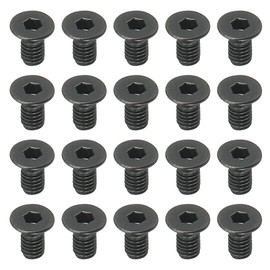 PATIKIL M2.5 x 5 mm Flat Head Socket Cap Screws, 50 Pack Flat Countersunk Bolts Medium Carbon Steel Hex Socket Drive Machine Screws Full Thread Black Oxide Grade 10.9
