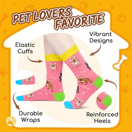 HAPPYPOP French Bulldog Gifts for Women Men - Novelty French Bulldog Socks Crazy Silly Fun Socks