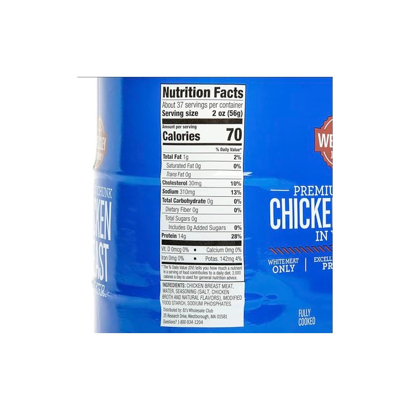 Welsley Farms Premium Chunk Chicken Breast in Water, 6 ct./12.5