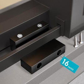 I-EASYDWW 16 Pack Window Locks, Sliding Window Locks for Vertical & Horizontal Windows, Security Window Stopper for Home Bedroom Office, Double Screw Mounting (25mm Height, Black)