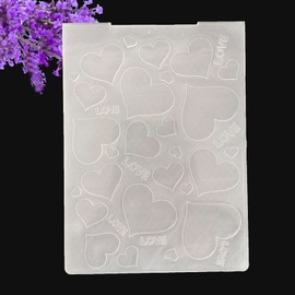NZJ Happy Valentine's Day Heart Love Plastic Embossing Folders for Card Making Scrapbooking and Other Paper Crafts