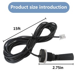 New Replacement Swimming Pool Flow Switch w/15 feet Cable Upgrade for Hayward part GLX-FLO-RP can replace Upgrade for GLXFLORP GLX-FLO-HP Q-12DS-C2 OPT-F/S