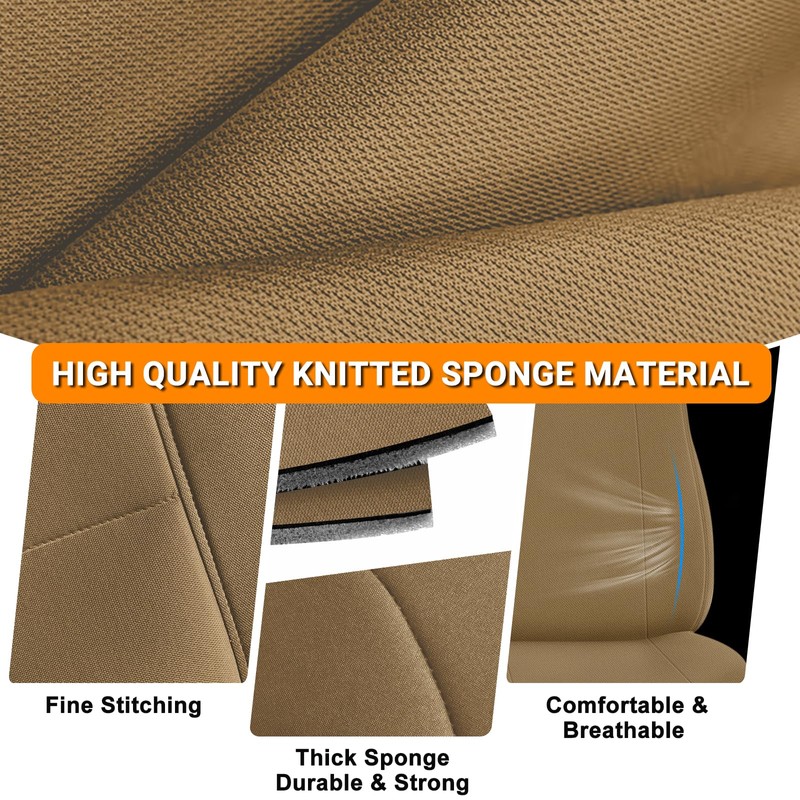 Kistrba Truck Seat Cover Fit for 1997-2000 Ford F-150, Tan