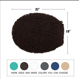 MAYSHINE Plush Shaggy Standard Toilet Seat Lid Cover (Brown) | Fuzzy Chenille Microfiber, Fluffy Soft Absorbent - Machine Washable Cushion | No More Cold or Wet Seats