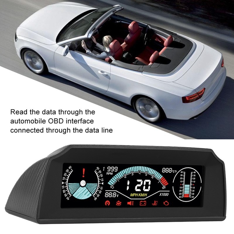 Computer Head Up Display Slope Meter Car Speedometer Compass Display