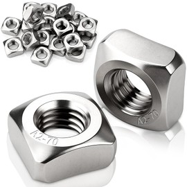 Mbsomnus Pack of 60 Square Nuts M5 Square Nuts 304 Stainless Steel DIN 557 Square Nut Insert Nut Flat for Wood Mechanical Engineering Electronic Devices Furniture Making