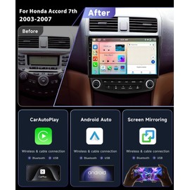 【DSP 5GhzWiFi】 8Core 2G 64G Radio for Honda Accord 7th 2003-2007 Car Stereo with 10.1inch 1280x720 IPS Touchscreen Wireless Carplay Android Auto MirrorLink 5.0Bluetooth 36EQ RDS GPS Backup Camera