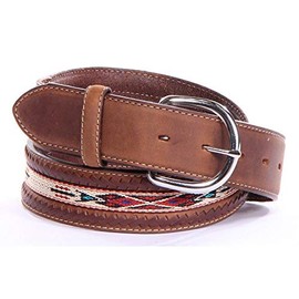 Overland Sheepskin Co Men's Leather Braid Leather Belt