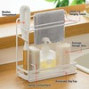 Poeland Sponge Holder with Drain Pan, Kitchen Sink Caddy Organizer