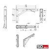 SO-TECH® Heavy Duty Folding Brackets Real Stainless Steel (200 x