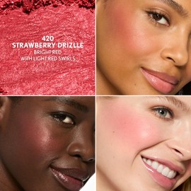 COVERGIRL TruBlend Skin Enhancer Baked Luminous Blush, with Hyaluronic Acid & White Rose Extract, Blends Seamlessly - Strawberry Drizzle (Bright Red with Light Red Swirls)
