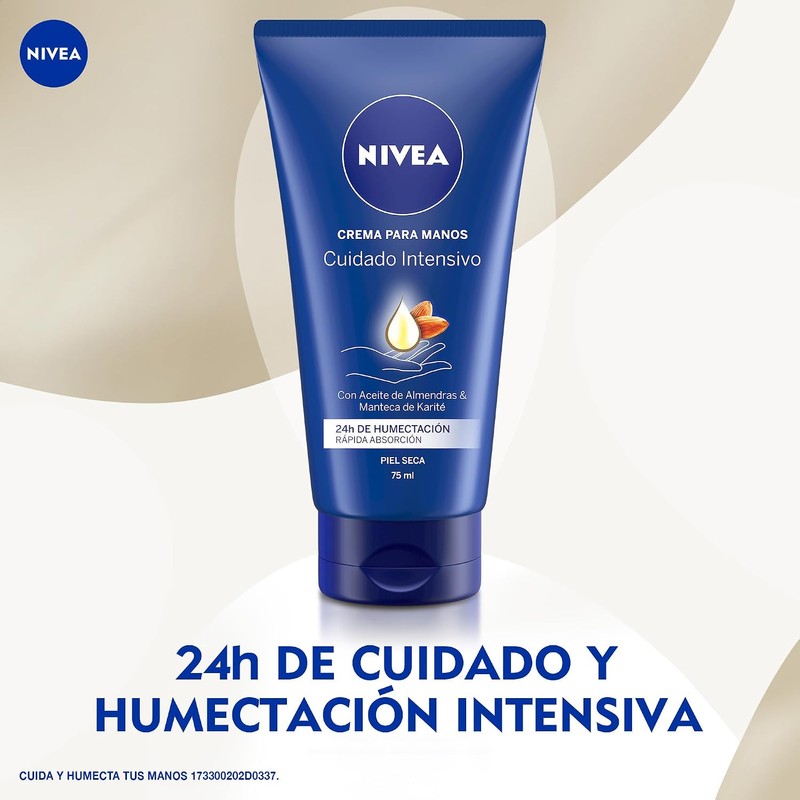 NIVEA Crema Para Manos Piel Seca con Aceite de Almendras,