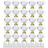 25 Pack Drawer Knobs Diamond Shaped Crystal Glass 30mm Cabinet
