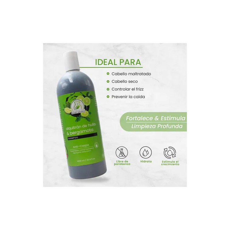 Shampoo Alquitrán De Hulla & Bergamota Control Caspa (1 L)