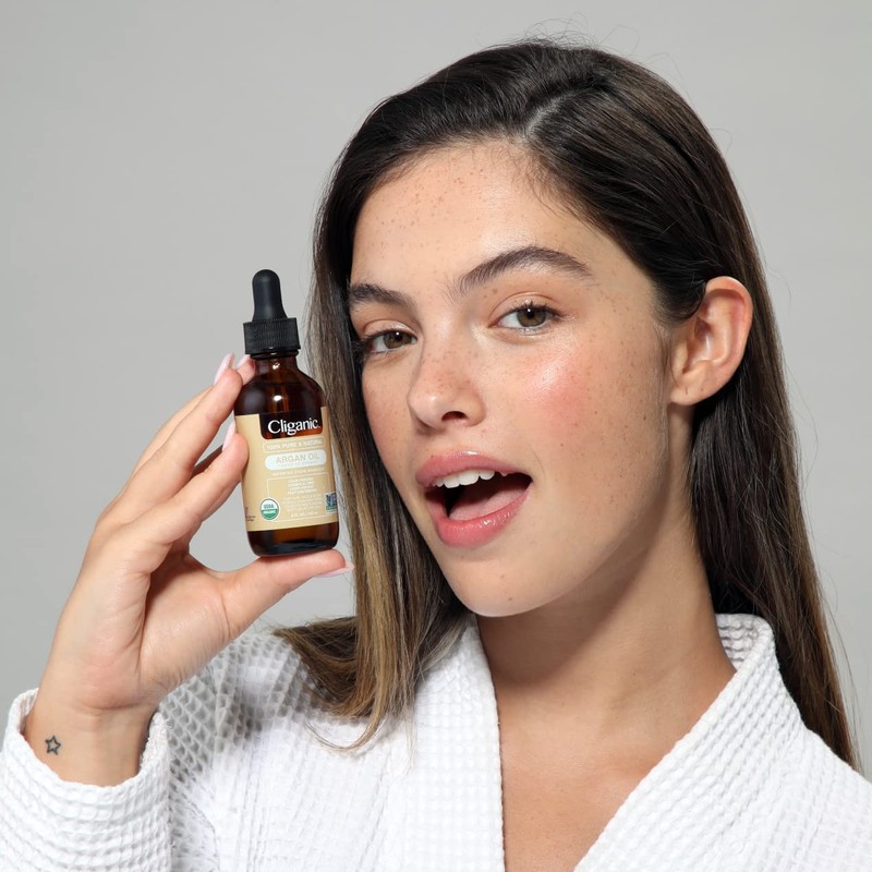 Cliganic Organic Argan Oil for Hair, Face & Skin (1oz)