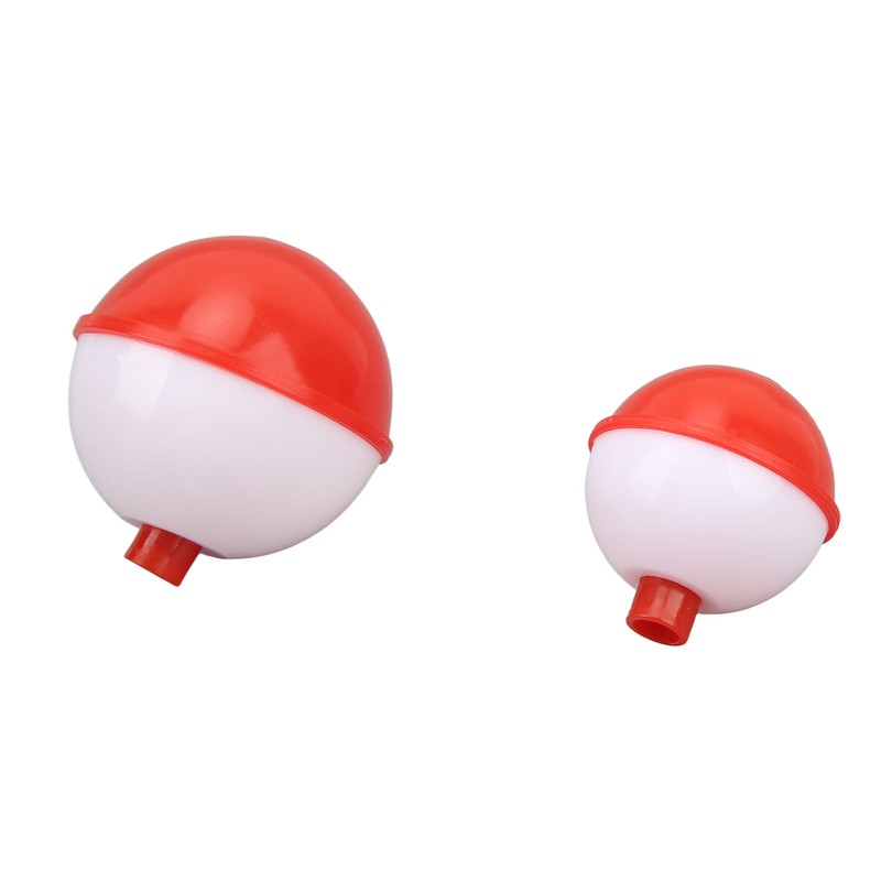 50PCS Ball Shaped Fishing Float Plastic White Red 2 Specifications