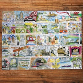 Gibsons British & Brilliant 1000 Piece Jigsaw Puzzle for Adults Beautiful Colourful Artwork by Val Goldfinch | Sustainable Premium 100% Recycled Board | Great Gift Gibsons Games