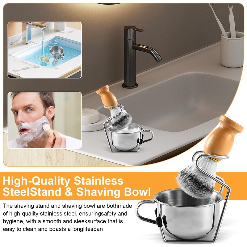 Moorstdel Shaving Brush Kit for Men,Badger Hair Shaving Brush with