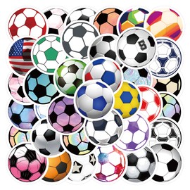 EUFFO 60 Piece Football Sticker Set, Waterproof Graffiti Stickers for Scrapbook, Suitcase, Laptop, Bicycle, Motorcycle, Skateboard