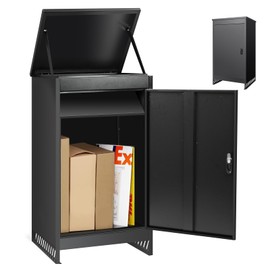 Express Package Delivery Boxes for Outside, Extra Large Parcel Drop Boxes with Secure Storage, Anti-Theft Galvanized Steel,Waterproof Package Delivery Box for Outdoor (20.86''L x 16.53''W x 38''H)