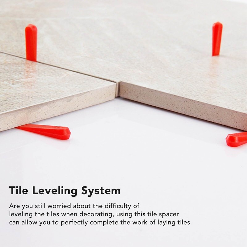 1000pcs Tile Leveling Wedges Reusable Tile Spacers 0.2in Red Leveler