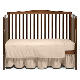 Solid 3 Piece Crib Bedding Set, Ecru