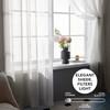 Deconovo Transparent Voile Curtains with Eyelets, 215 x 140 cm