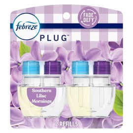 Febrezee Plug In Refills New Luxe Limited Edition Plug In for Odor-Fighting Fade Defy PLUG Air Freshener, (2) Count of 0.87 fl oz Refills (Southern Lilac Mornings)