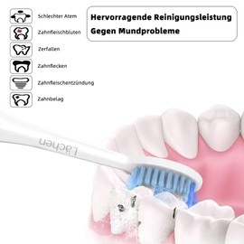 Lächen Standard Brush Head, Fits All Smile Electric Toothbrushes S121 White, Pack of 4