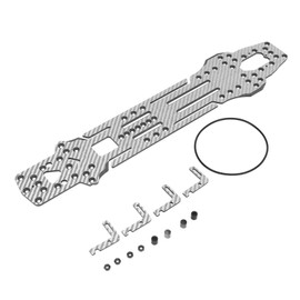 RC Chassis Battery Bracket Kit Improve Performance Carbon Fiber RC Accessories for 3 Racing D5V2 1: 10 Drift Car Silver SSG
