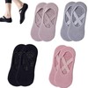 EXQUIMA 4 PCS Reformer Pilates Socks,Yoga Socks for Women with