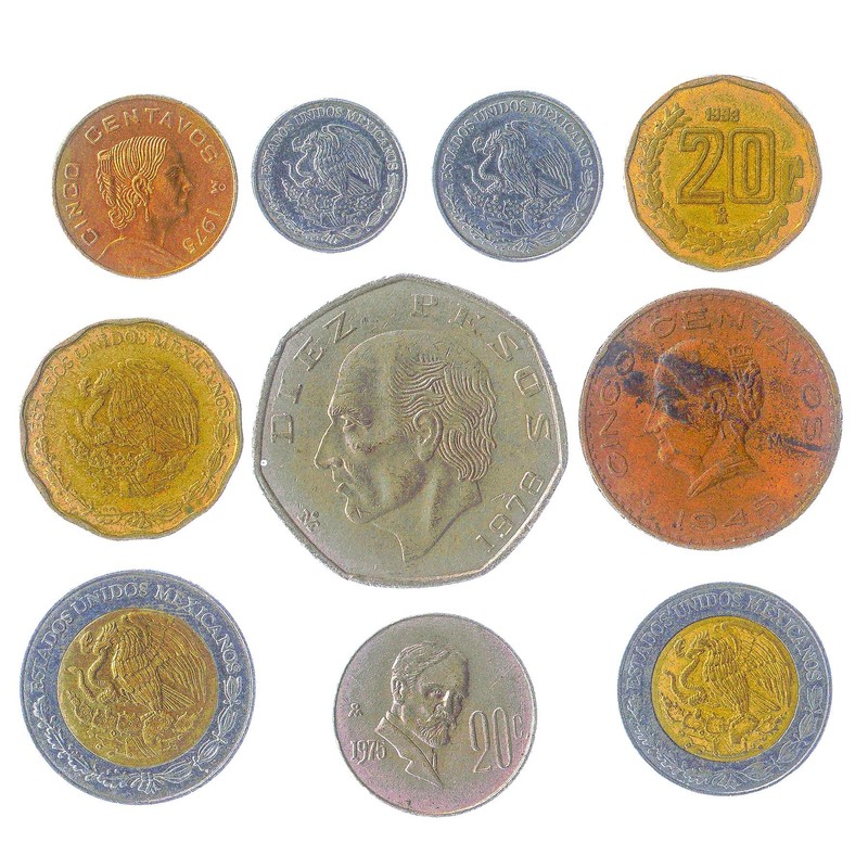 Mexico 10 Mixed Coins | Pesos | Centavos | Mexican