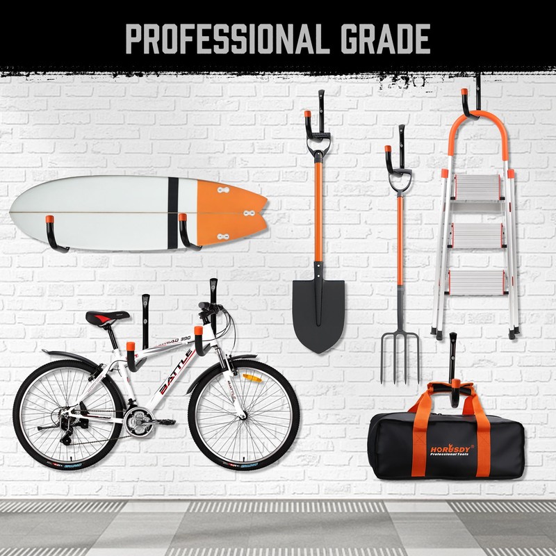 HORUSDY 6 Pack 8 Inch Heavy Duty Garage Hooks, Wall