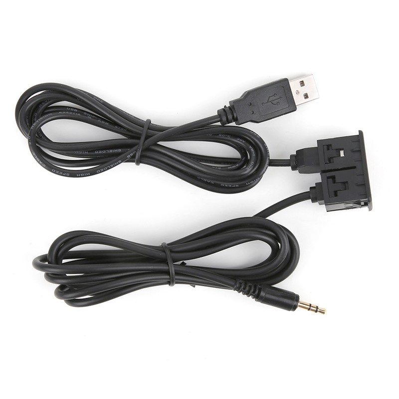 3.5mm AUX Extension Cable Adapter Flush Mount USB Port Headphone