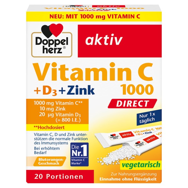 Doppelherz Vitamin C 1000, D3 und Zink DIRECT - Vitamin
