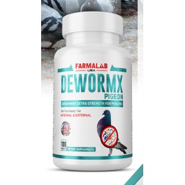 Farmalab Natural Dewormer Internal & External 100 Tabs Poultry - Vitamin for Poultry Rooster Hen Chicken Baby Chick Doves Pigeons and All Caged Birds (Pigeon Doves Squail)