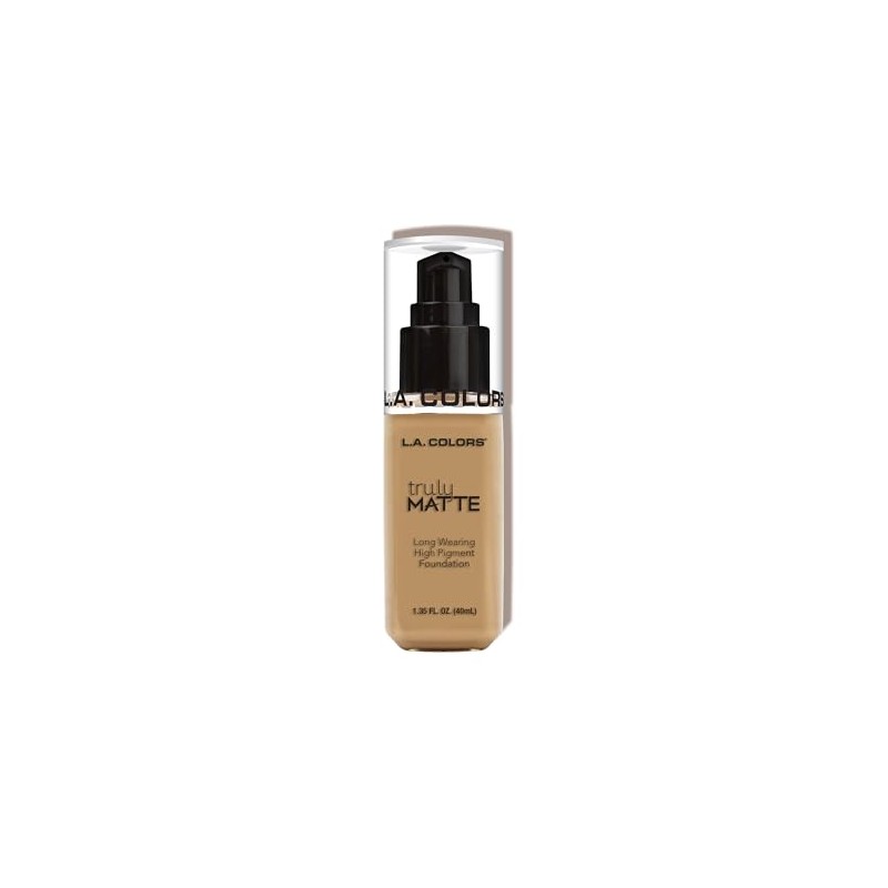 L.A. COLORS Truly Matte, Maquillaje líquido, Color Medium Beige, Tono