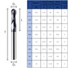 LU&MN 2-Flute End Mills, Carbide BallNose Mill Bits Sets for