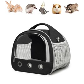 SOONHUA Small Animal Carrier Bag,Pet Outgoing Travel Bag,Portable Guinea Pig Carrier with Transparent Window and Breathable Mesh for Bird Rat Guinea Pig Squirrel