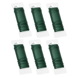 PATIKIL 20 Gauge Floral Flexible Paddle Wire, 112 Yard (336 Feet) Florist Wreath Wire for Crafts Flower Arrangement, Green 6 Rolls